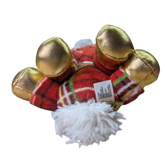 New Macy's Red Green Plaid Plush Animal Horse Gold Paws Holiday Christmas Gift - Picture 8 of 12